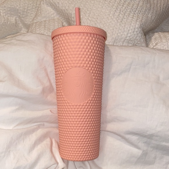 RARE NWT Starbucks Pink Matte Studded Tumbler